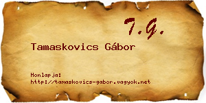 Tamaskovics Gábor névjegykártya