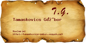 Tamaskovics Gábor névjegykártya